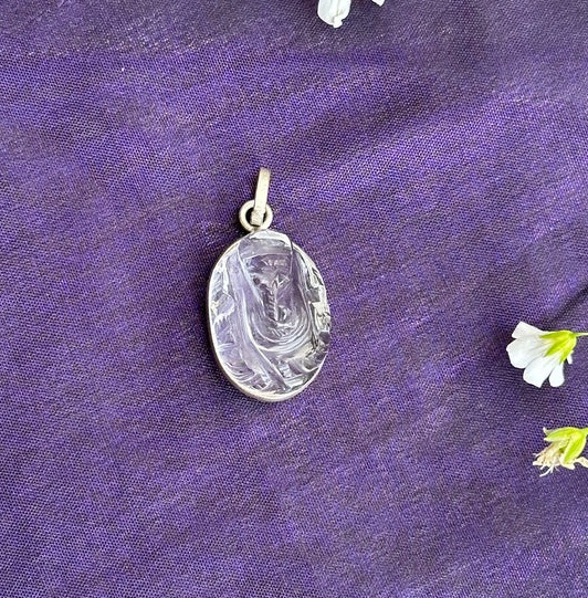 Clear Quartz Ganesha Pendant